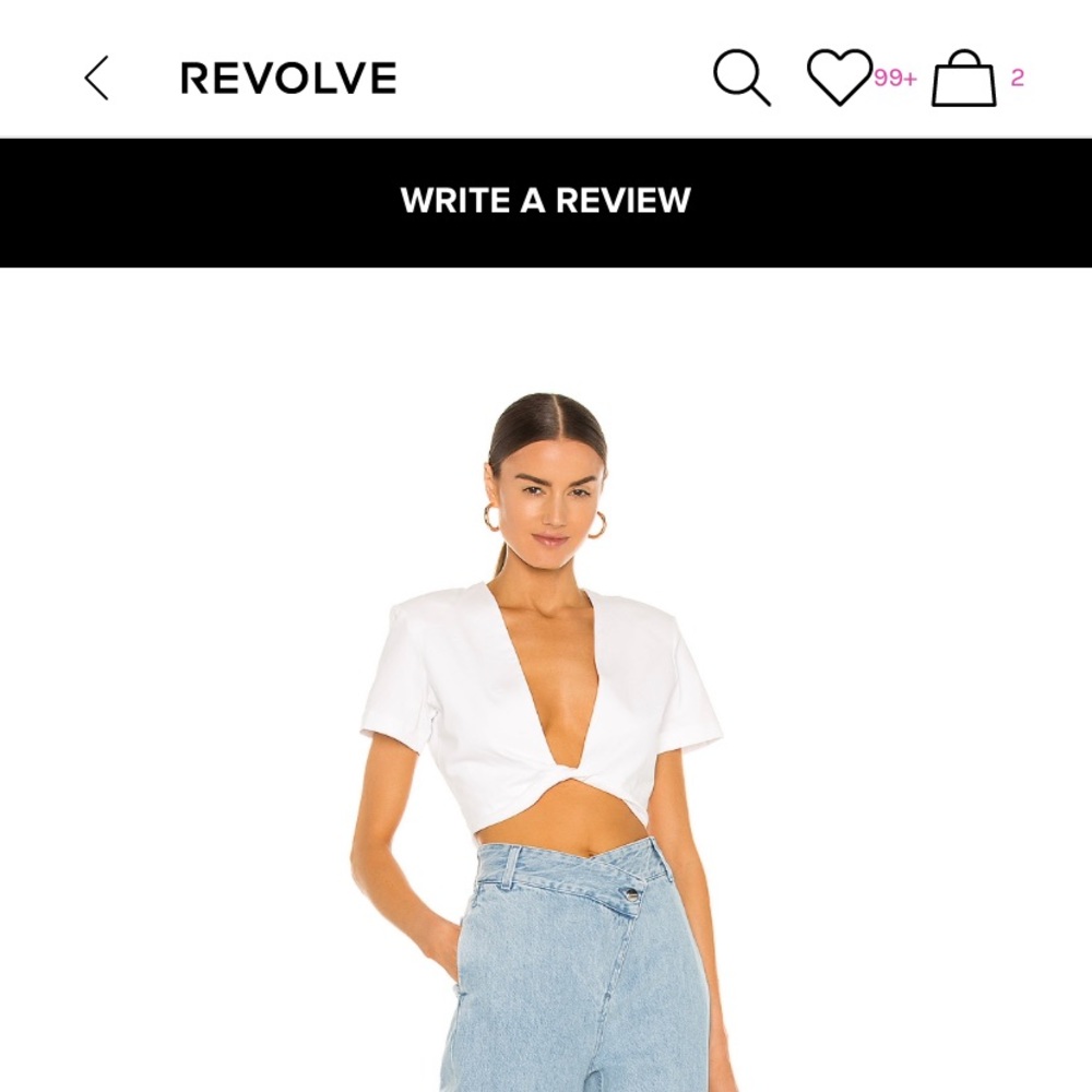 GAUGE81 White Plunge Crop Top